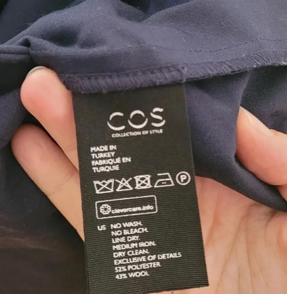 COS NAVY  BLUE PRINT DRESS - Picture 5 of 6